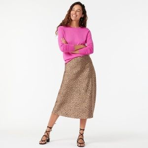 J.crew Pull-on slip skirt in leopard dot